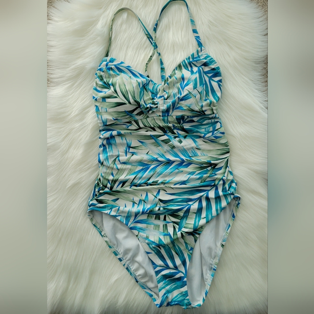 Tropical green blue swimsuit
